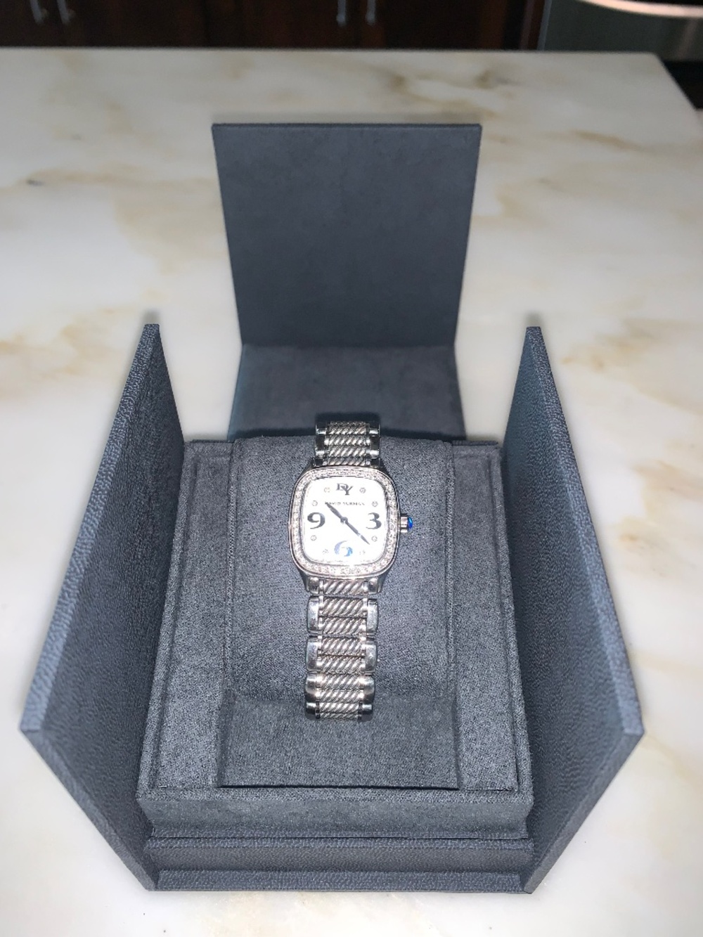 David Yurman Mother of Pearl and Diamond Thoroughbred watch